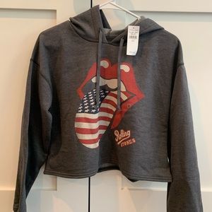 Brand New Cropped Rolling Stones Hoodie